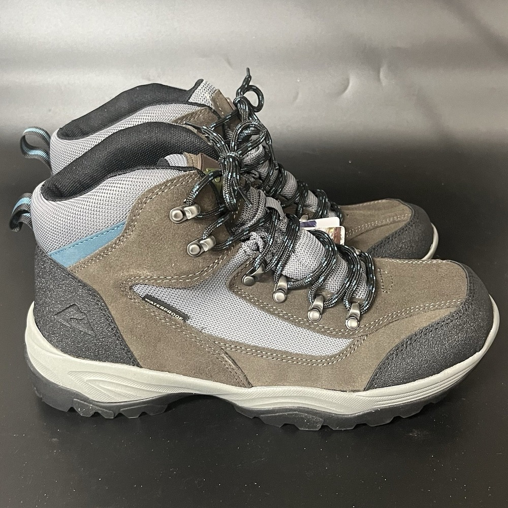 Ozark Trail Hilltop Mens Waterproof Hiking Boots Grey Brown Size 11 MNOT41EZ004